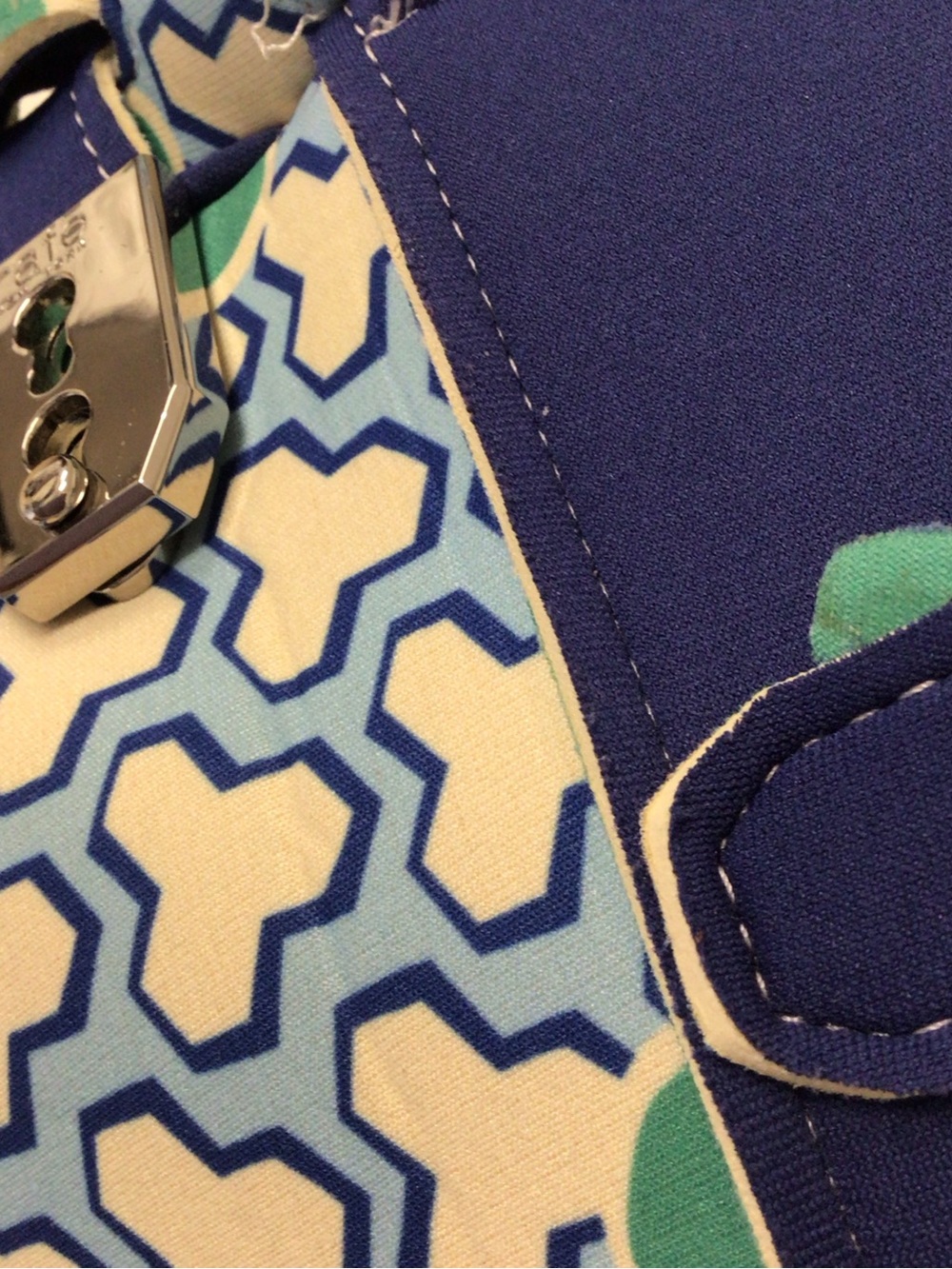 Rafe Blue Patterned Tote Bag with Tassel - Picture 8 of 14